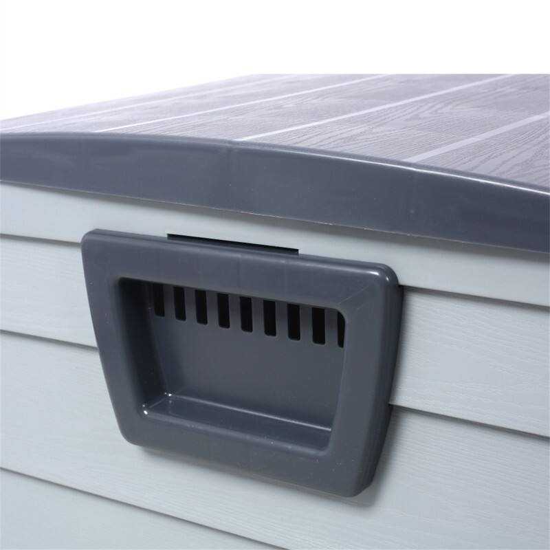 Alt View 6. HTUTWOO - Pool Deck Box Storage - 75 Gallon Resin Deck Box with Wheels, Waterproof Organization and Storage for Tools Pool Toys - Gray.