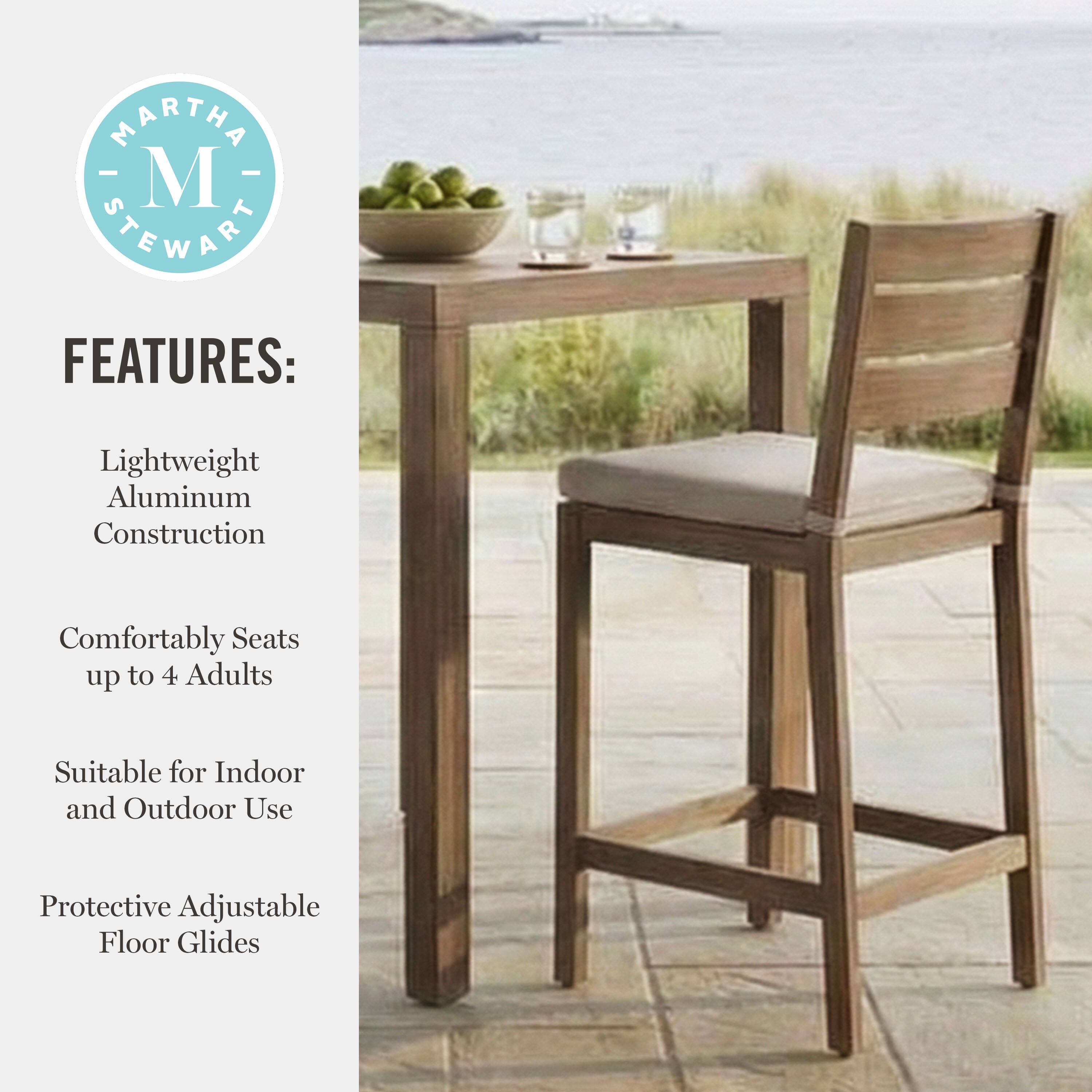 MARTHA - M STEWART FEATURES: Lightweight Aluminum Construction Comfortably Seats up to 4 Adults Suitable for Indoor and Outdoor Use Protective Adjustable Floor Glides