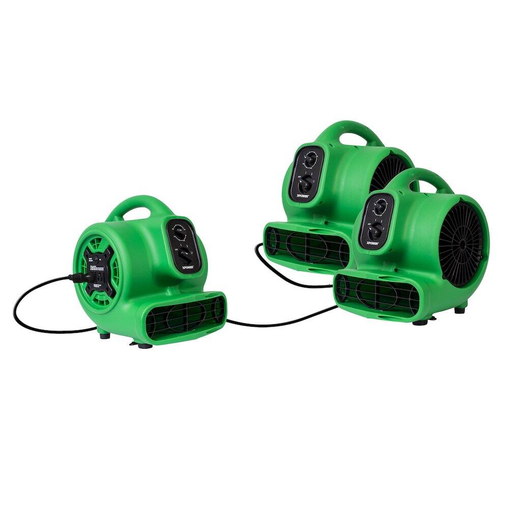 Alt View 2. XPOWER - 1/4 HP 925 CFM Multi-Purpose Mini Air Mover, Dryer, Blower and Timer - Green - Green.
