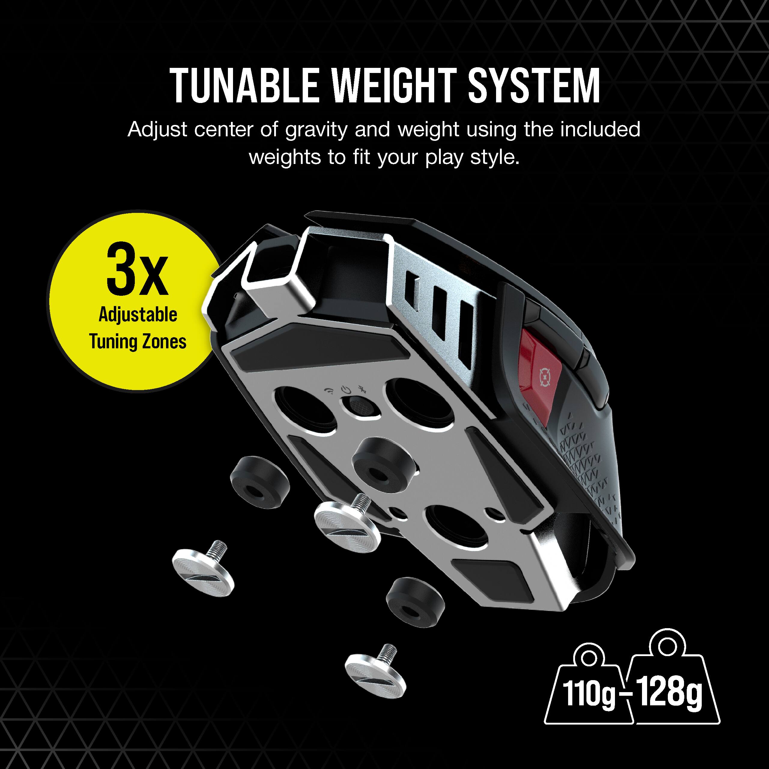 Tunable Weight System: Adjust center of gravity and weight using the included weights to fit your play style. 3x Adjustable Tuning Zones: 110g-128g.