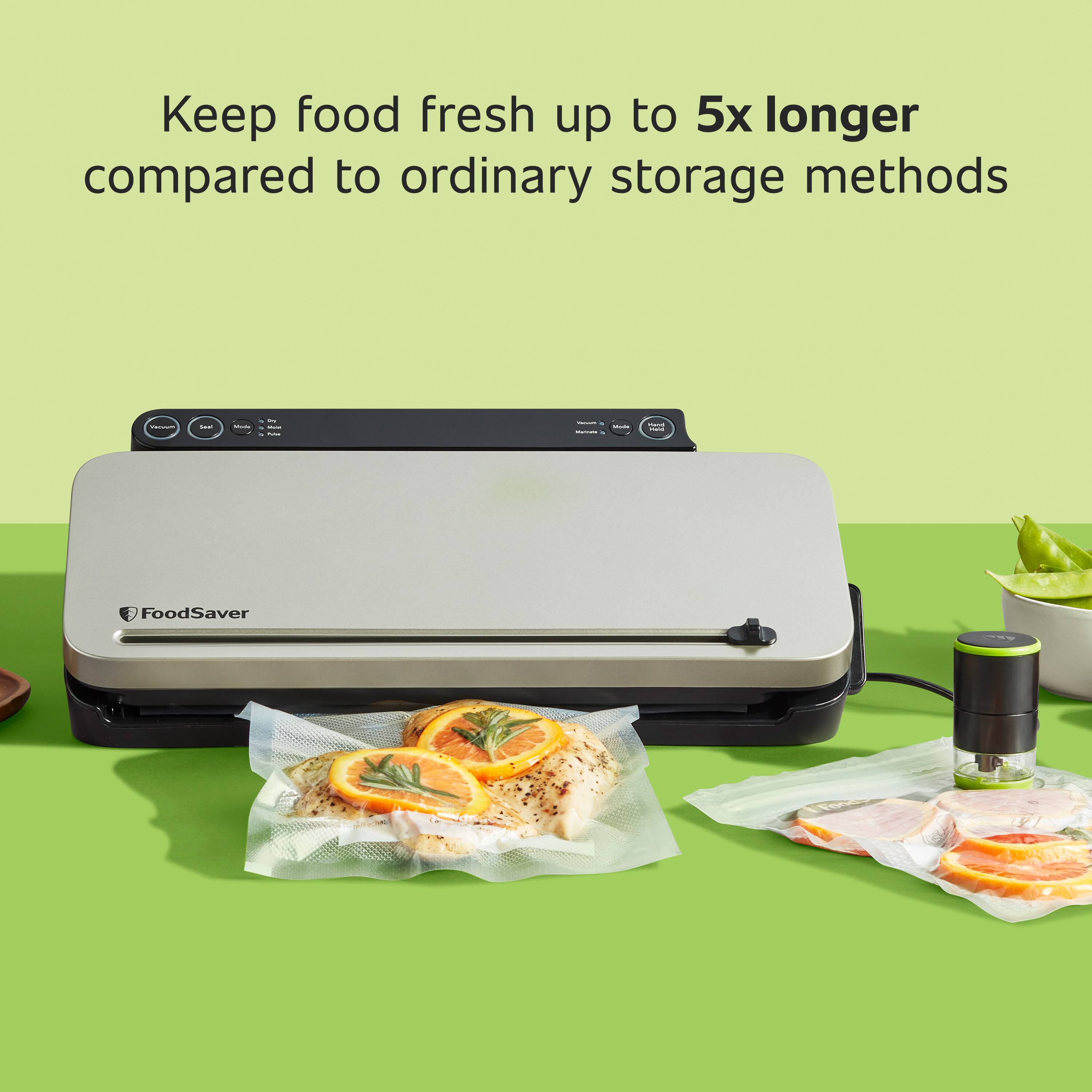 Keep food fresh up to 5x longer compared to ordinary storage methods - FoodSaver