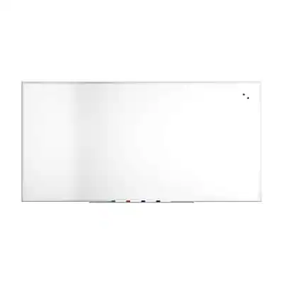 Front. TRU RED - TRU RED™ Magnetic Steel Dry Erase Board, Satin Frame, 8' x 4' (TR61178) - Satin Frame.