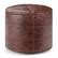 Angle. Simpli Home - Connor Round Pouf - Distressed Brown.