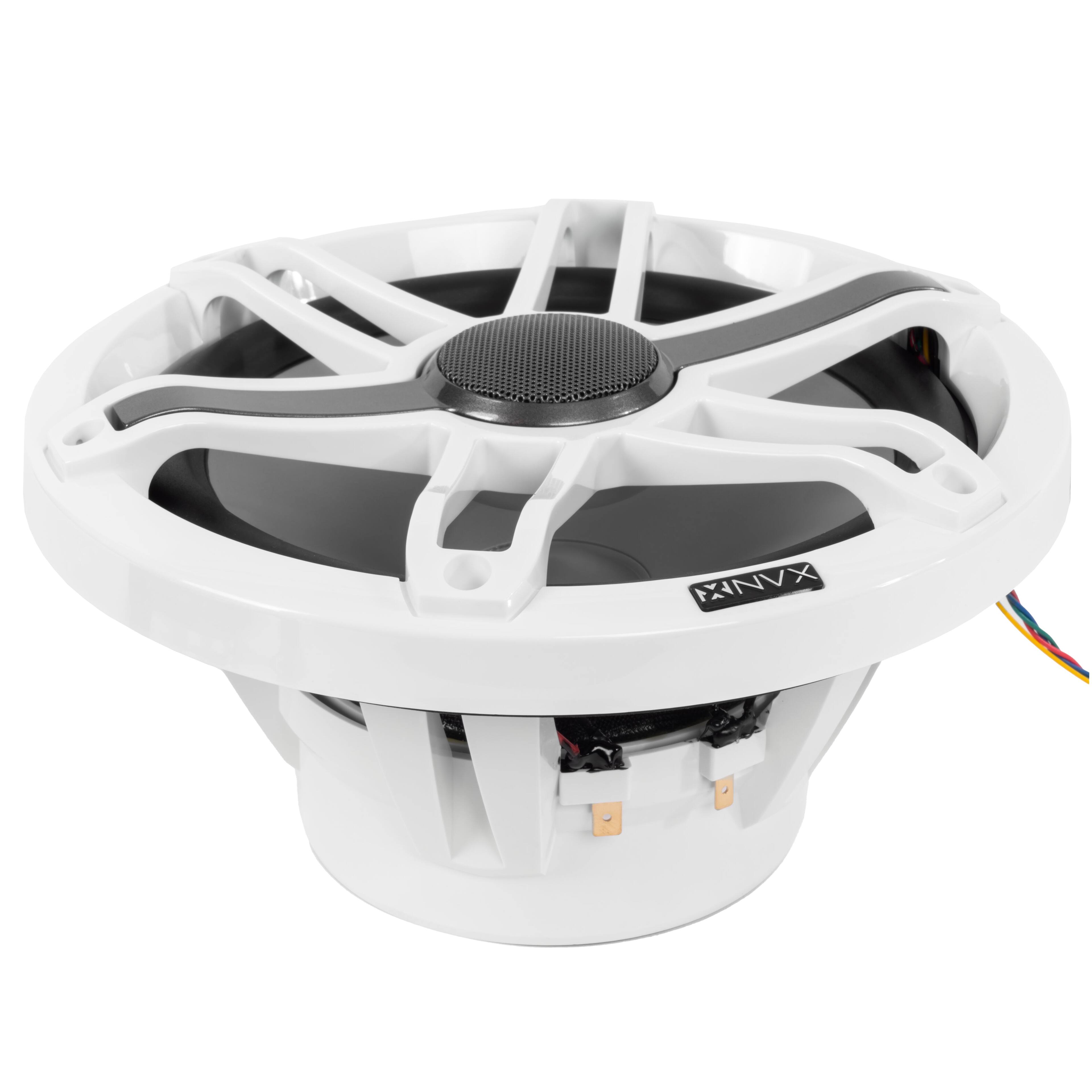 Alt View 2. NVX - MVSP8 (Includes White & Black Grill Sets) 750W Peak (250W RMS) 8in V-Series 2-Way Marine Speakers.