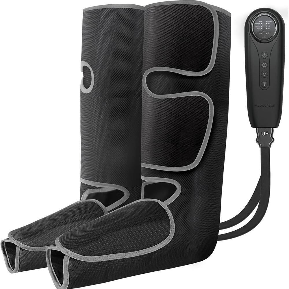 Front. Medcursor - Air Compression Leg Massager for Circulation - Black.