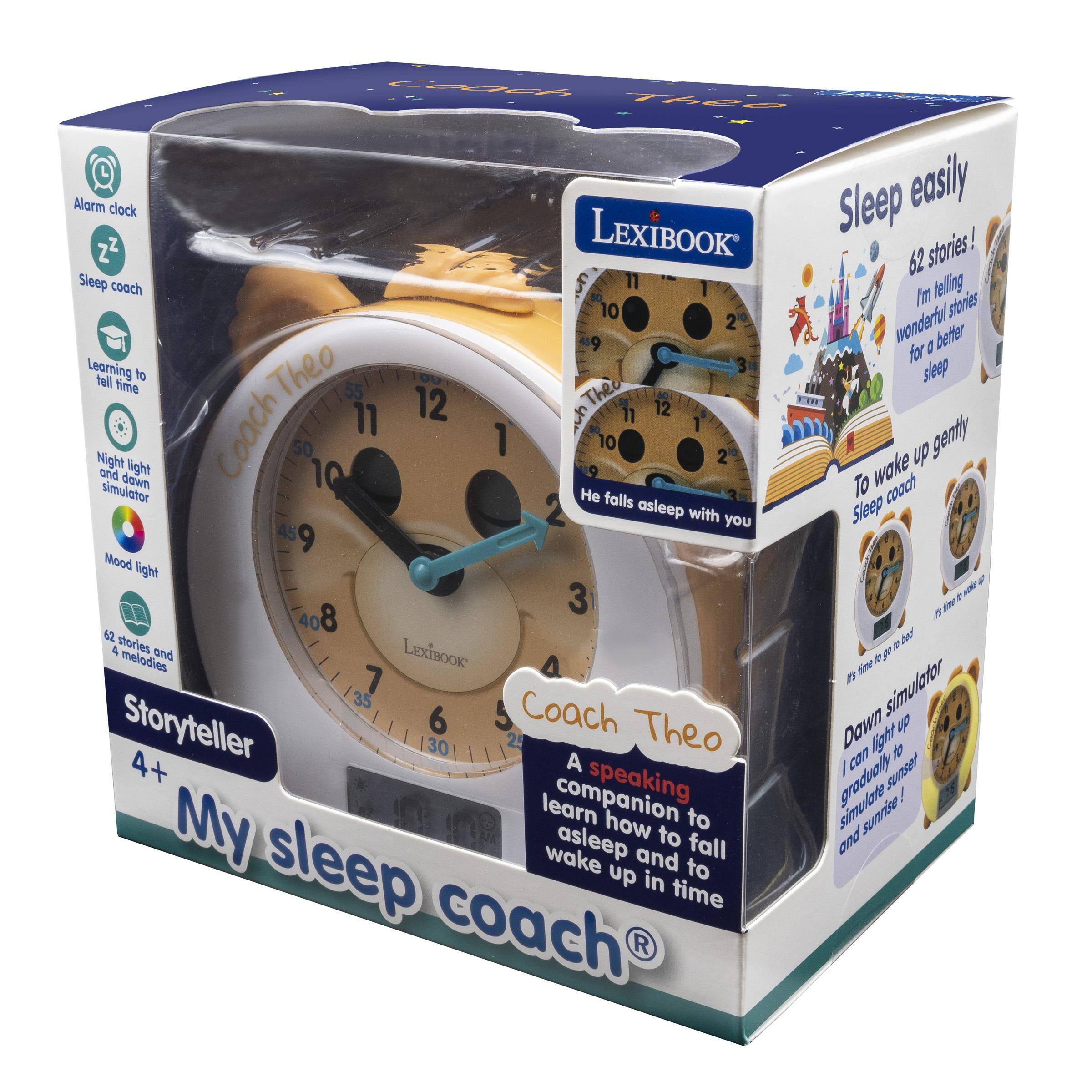 Coach Theo Alorm clock Sleep easily LEXIBOOK 62 stories! Sleep coach 11 1 telling Im stories 10 2 wonderful 9 for better Learning tell time to Theo 55 12 Theo 12 sleep 11 11 1 Night and simulator down light Coach 50 10 1  10 folls 2 3 To wake cooch up gently 2 asleep with you Sleep 9 Mood light 3 13 80 62 A stories and LEXIBOOK ay melodies 4 It's thime 7 simulator 35 Coach Storyteller 6 Theo Dawn dn 30 29 A can light to 4+ speaking grodually sunset My learn how to simulante asleep to fall and sleep wake up and to in time coach