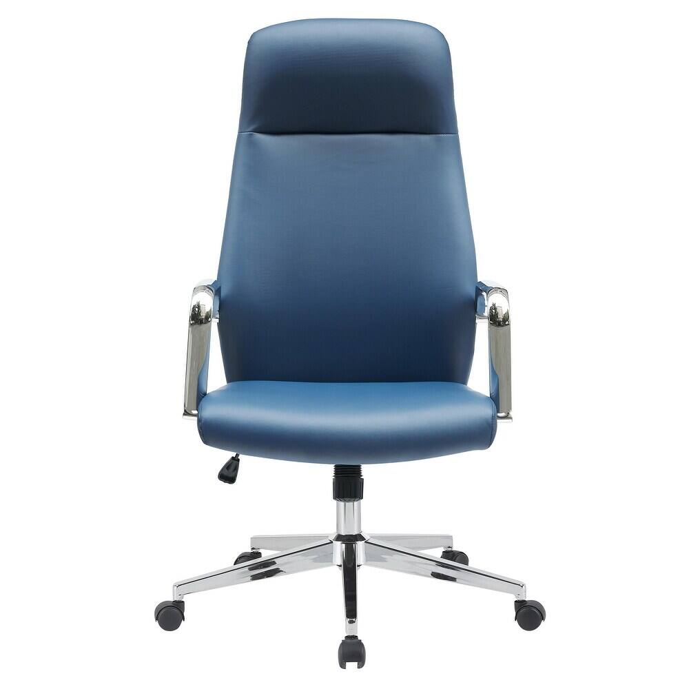 Alt View 4. LeisureMod - Flux Series Modern Ergonomic Executive Office Chair, Swivel Desk Computer Chair with Wheels for Home Office - Blue.
