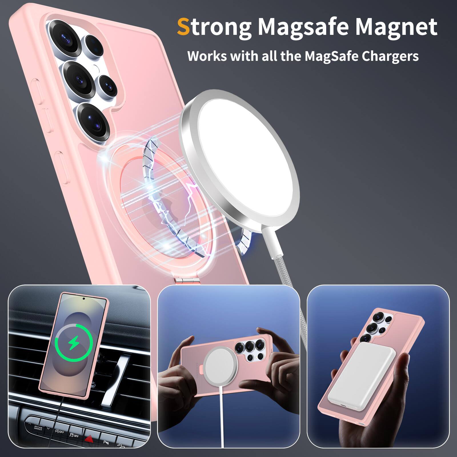 Strong MagSafe Magnet  
Works with all the MagSafe Chargers