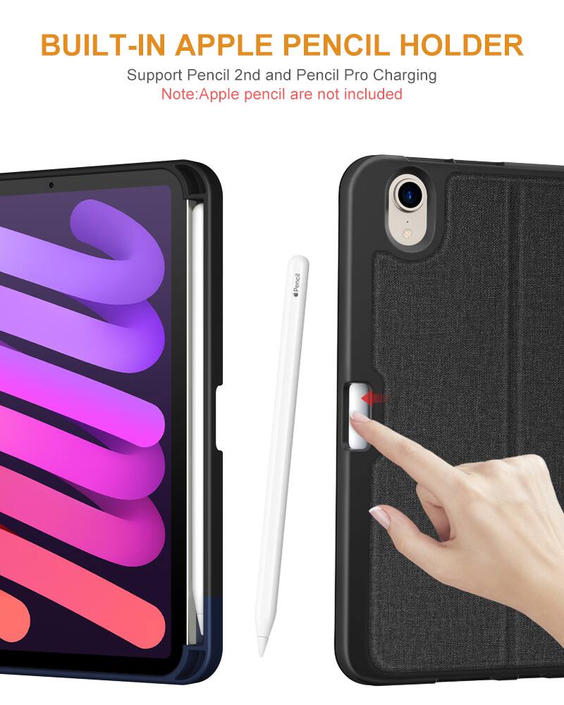 BUILT-IN APPLE PENCIL HOLDER  
Support Pencil 2nd and Pencil Pro Charging  
Note: Apple pencil are not included