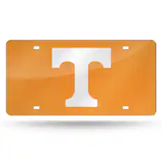 Front. Rico Industries - Tennessee Volunteers Orange Mirrored Laser Cut License Plate Laser Tag - Multi.