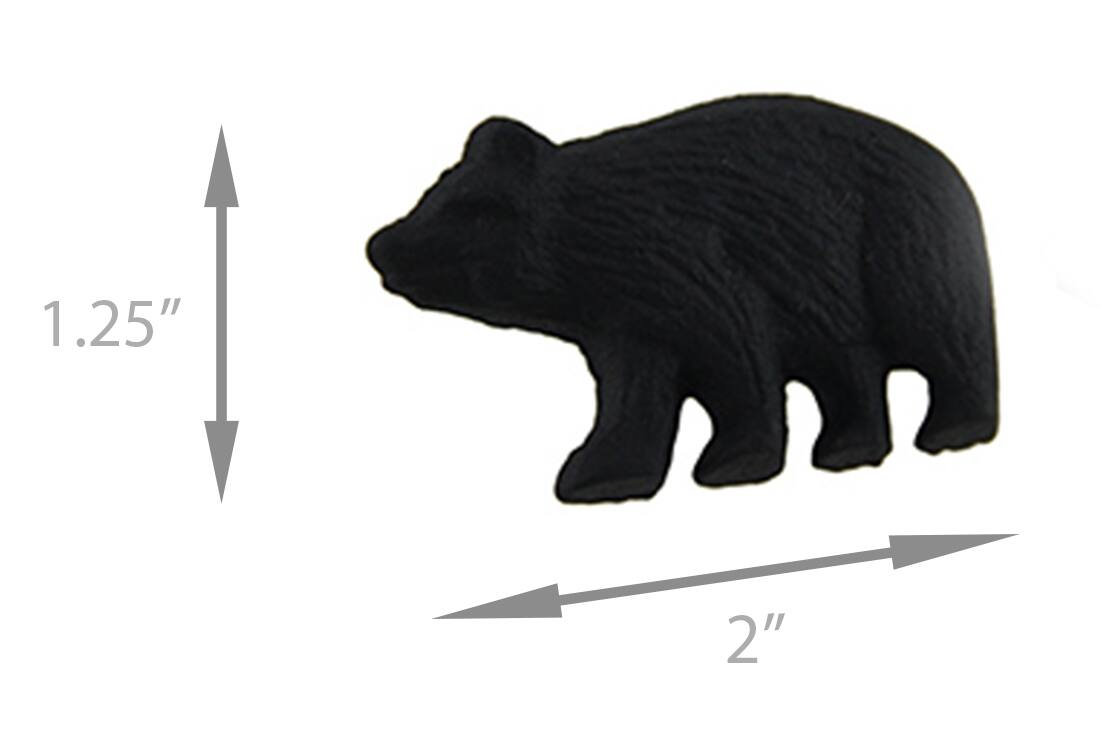 Alt View 3. Zeckos - 12 Piece Matte Black Forest Bear Cast Iron Drawer Pull Cabinet Knob Set - Black.