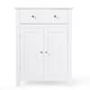 Front. Costway - Costway Bathroom Storage Cabinet Free Standing Large Drawer W/Adjustable Shelf - White.