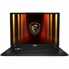 Angle. MSI - 18" Gaming Laptop 3840 x 2400 Retina - Intel Core Ultra 9 275HX with 64GB Memory - GeForce RTX 5090 - 2 TB SSD - Midnight Black, Black.