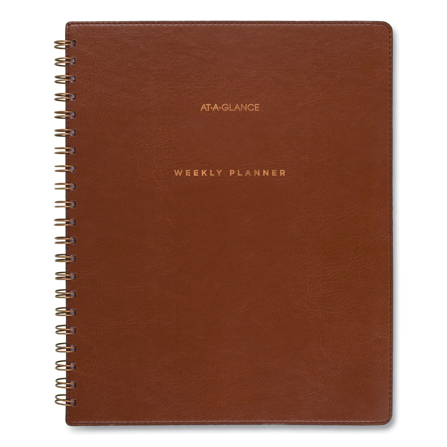 AT-A-GLANCE - Signature Collection Academic Weekly Monthly Planners 11.5 x 8 Distressed Brown Cover 13 Month July 2025 to July 2026