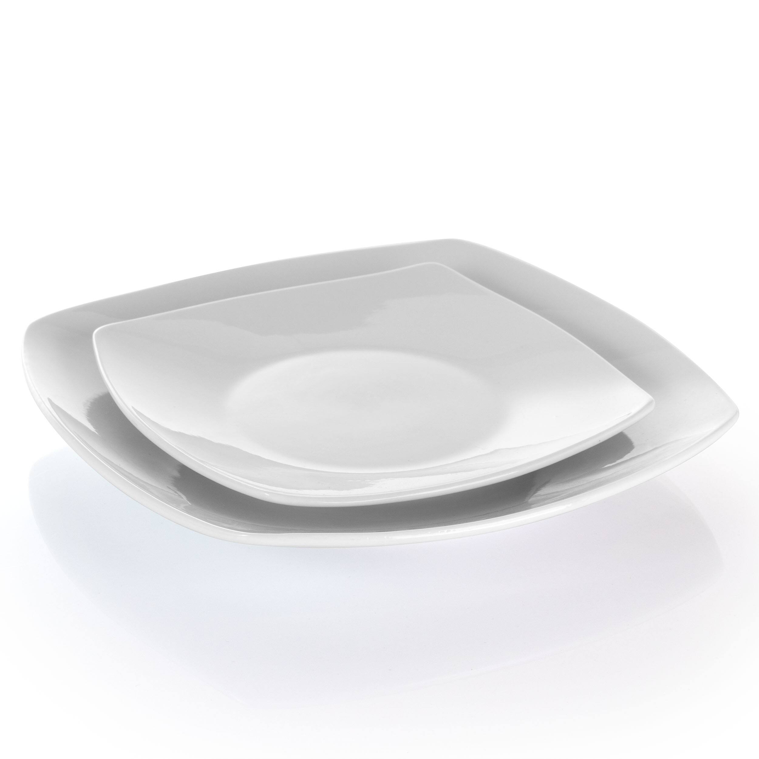Alt View 7. Elama - Elama Hayes 16 Piece Square Porcelain Dinnerware Set in White - White.