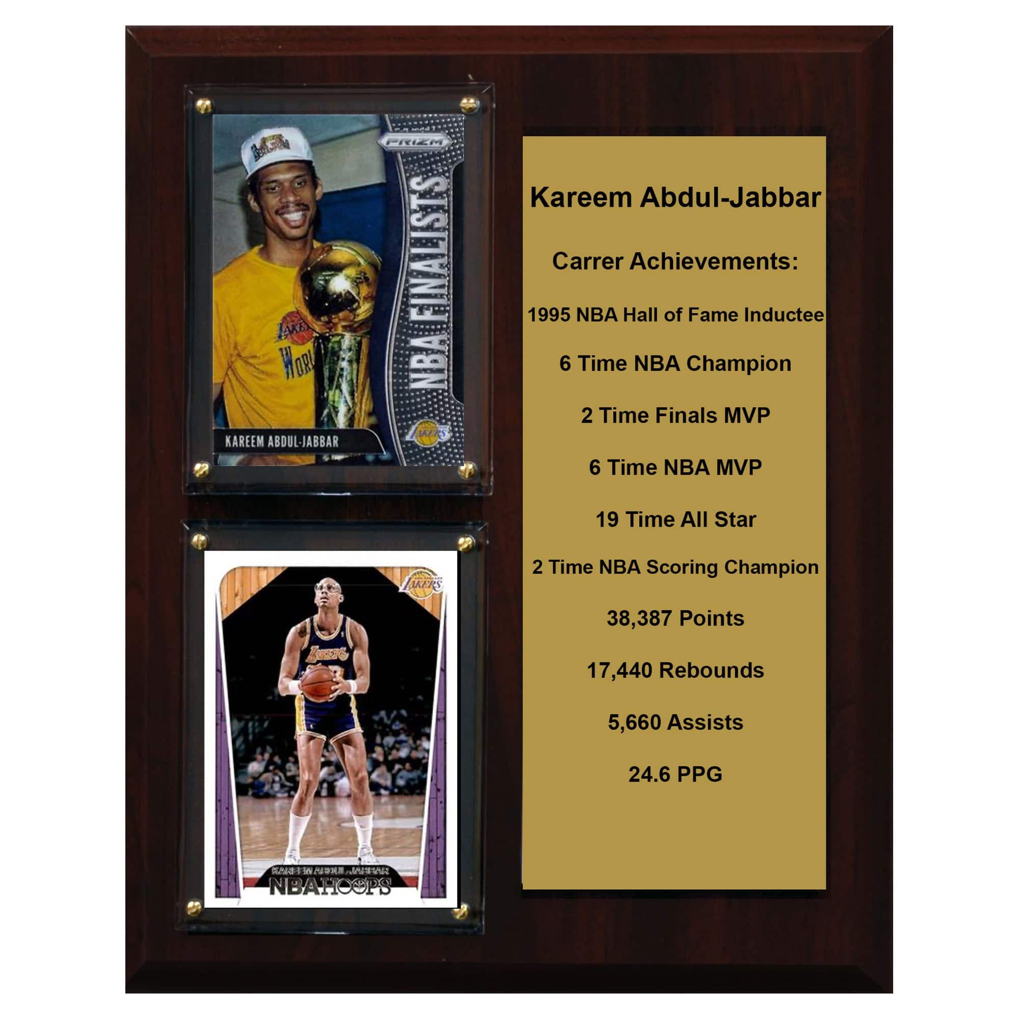 "C&I Collectibles - Kareem Abdul-Jabbar Los Angeles Lakers 8"" x 10"" Trading Card Plaque - Multicolor" price history on PriceWatchPro