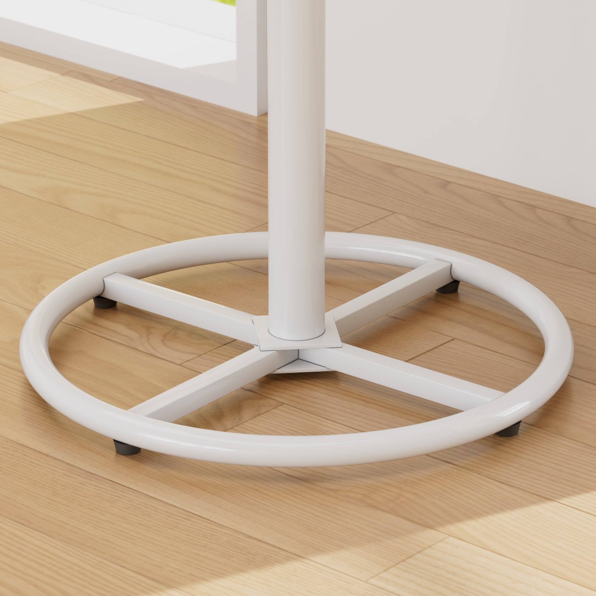 Alt View 1. Vecelo - Modern Round Bar Bistro Table – 36 Inch High Pub Table with Metal Pedestal & MDF Top for Home or Commercial Use - Oak.