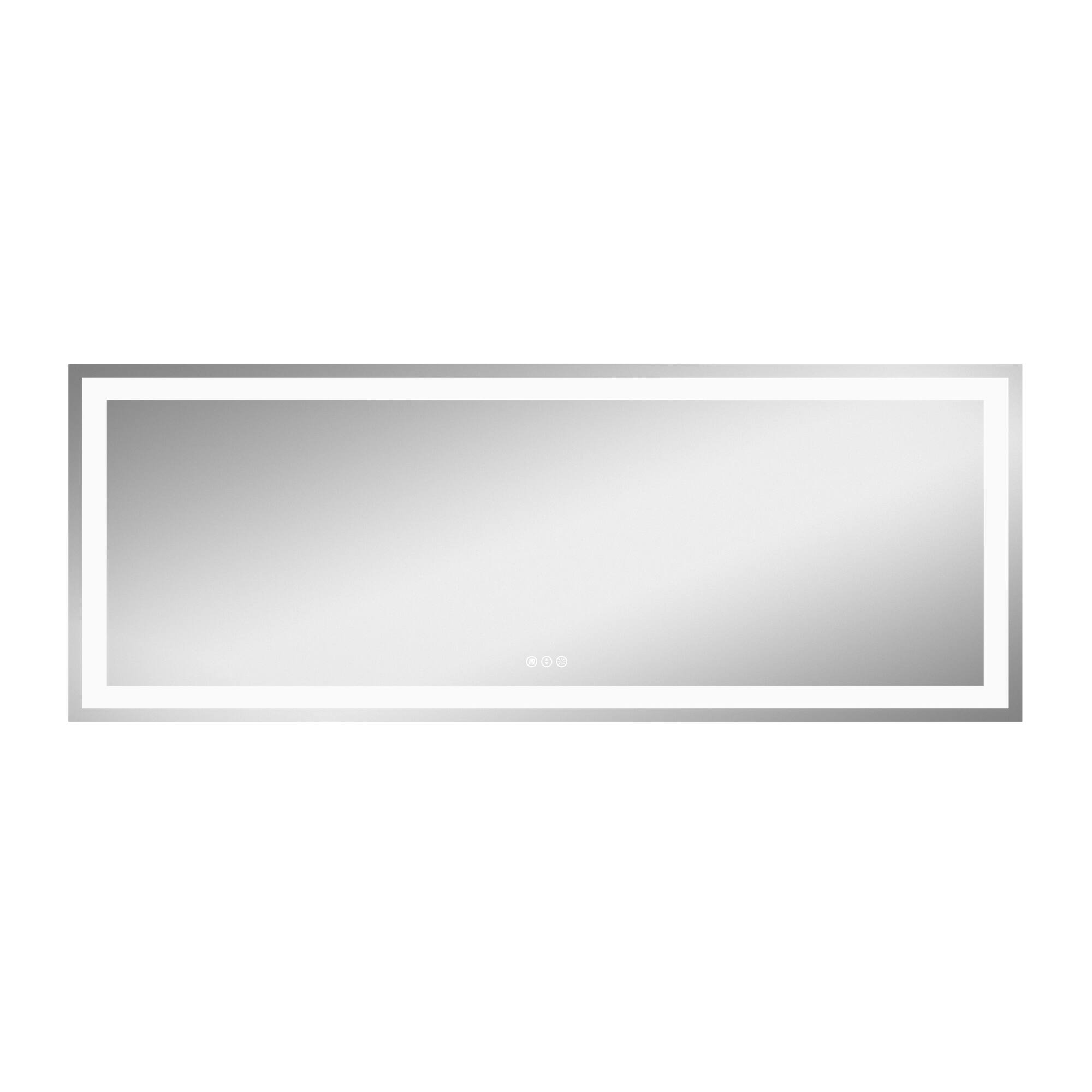 Front. Boyel Living - 36 in W x 96 in L Rectangular Frameless Wall Bathroom Vanity Mirror with Front and Backlit and Anti Fog.