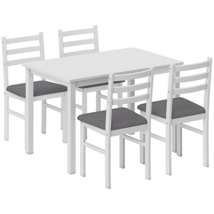 PULUZ 5 Piece Small Kitchen Table Set for 4, Farmhouse Dining Table Set ...