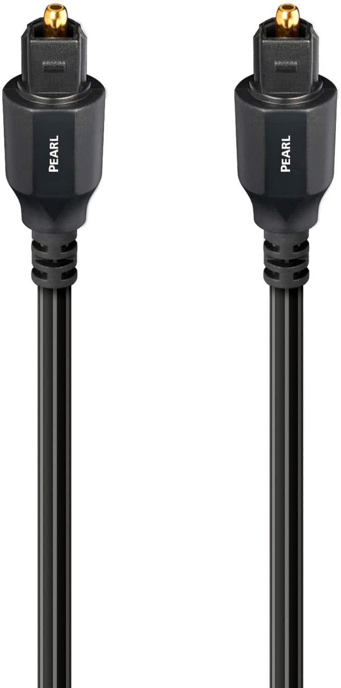 AudioQuest - Pearl Optical 39.4' Digital Toslink Fiber-Optic Cable with Toslink to Toslink Connectors - Black/Gray Stripes - Front_Zoom
