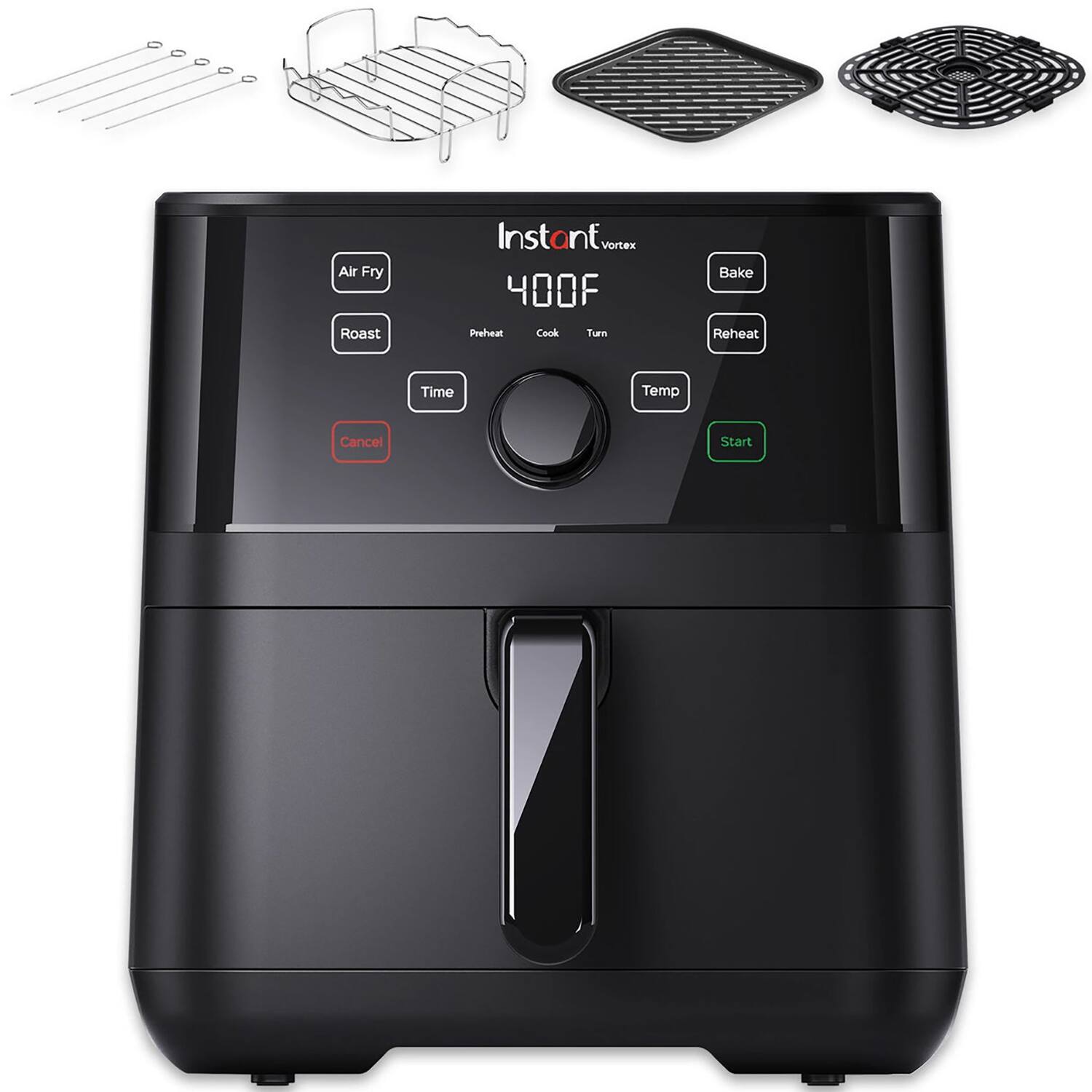 Instant Vortex

400F

Air Fry  
Roast  
Bake  
Reheat  

Preheat  
Cook  
Turn  

Time  
Temp  

Cancel  
Start