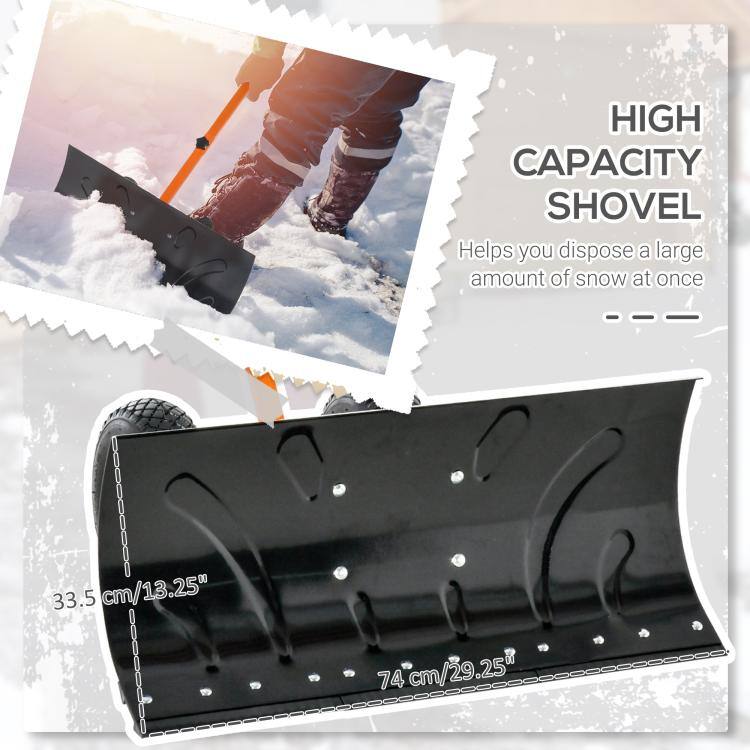 HIGH CAPACITY SHOVEL  
Helps you dispose a large amount of snow at once  

33.5 cm/13.25"  
74 cm/29.25"