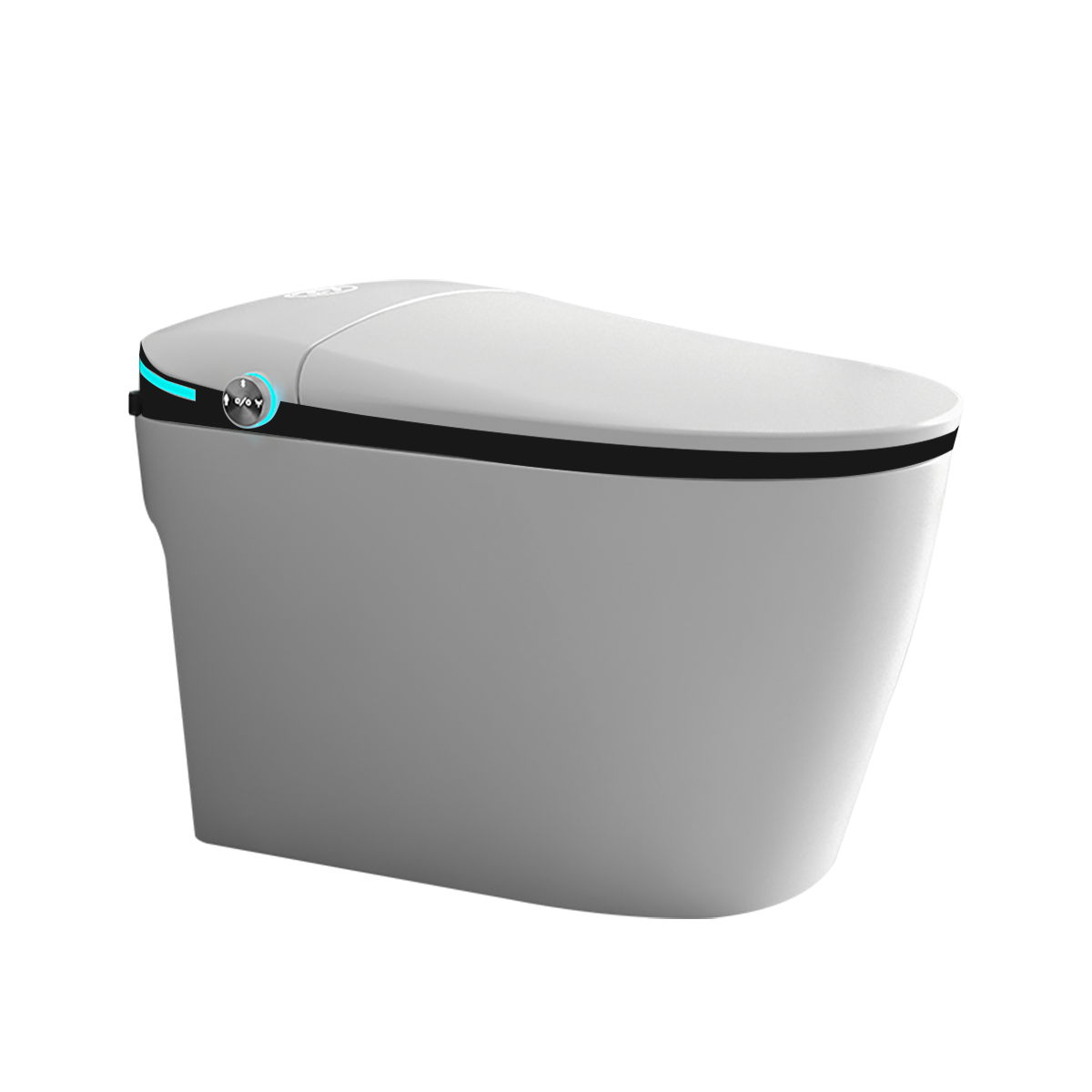 Alt View 2. Tiramisubest - Luxury Smart Toilet with Bidet Seat Built-in,Auto Open/Close Seat,Foot Sensor,LED Display,Night Light,Warm Water & Dryer - White.