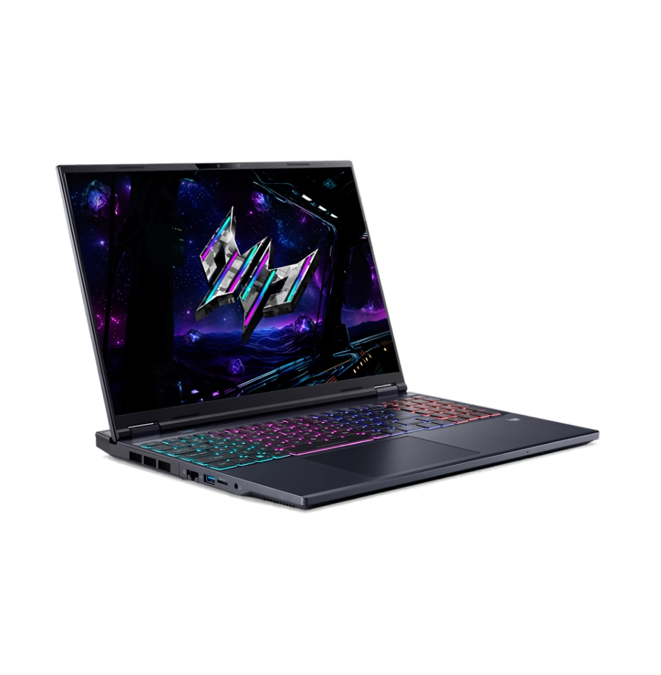 Angle. Acer - 16" Predator PHN16‑73 Gaming Laptop 2560x1600 Intel Core Ultra 9‑275HX 32GB 1TB SSD RTX 5070 Ti.