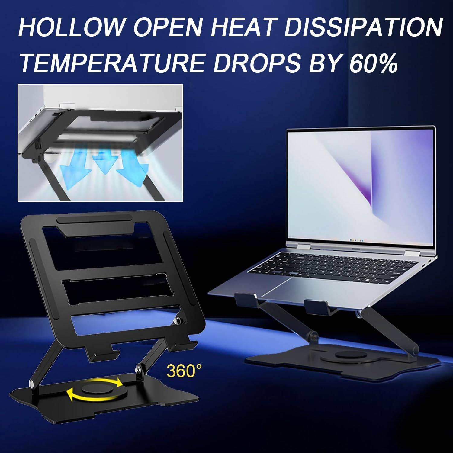 HOLLOW OPEN HEAT DISSIPATION  
TEMPERATURE DROPS BY 60%  

360°