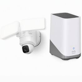 eufy - Floodlight Cam E30 with Hombase S380, No Subscription,2K Security Camera Outdoor, 360 PTZ, 24/7, Built-in Siren