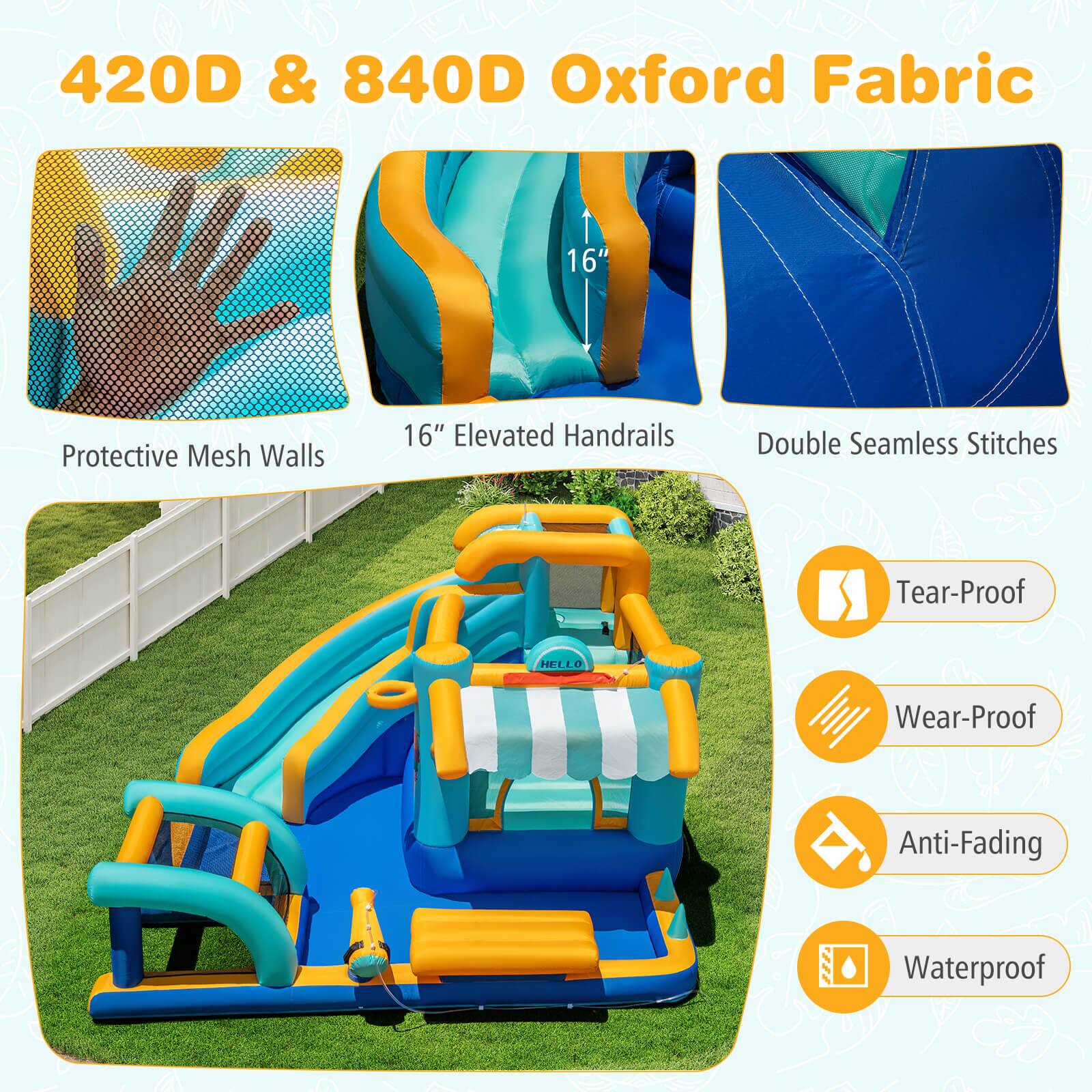 420D & 840D Oxford Fabric

- Protective Mesh Walls
- 16" Elevated Handrails
- Double Seamless Stitches

- Tear-Proof
- Wear-Proof
- Anti-Fading
- Waterproof