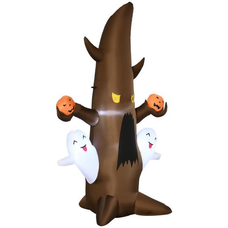 Alt View 10. PULUZ - 5 feet Halloween Inflatables Outdoor Decorations Ghost Tree with Pumpkins, Blow-Up LED Yard Decor Indoor Outdoor - Brown.