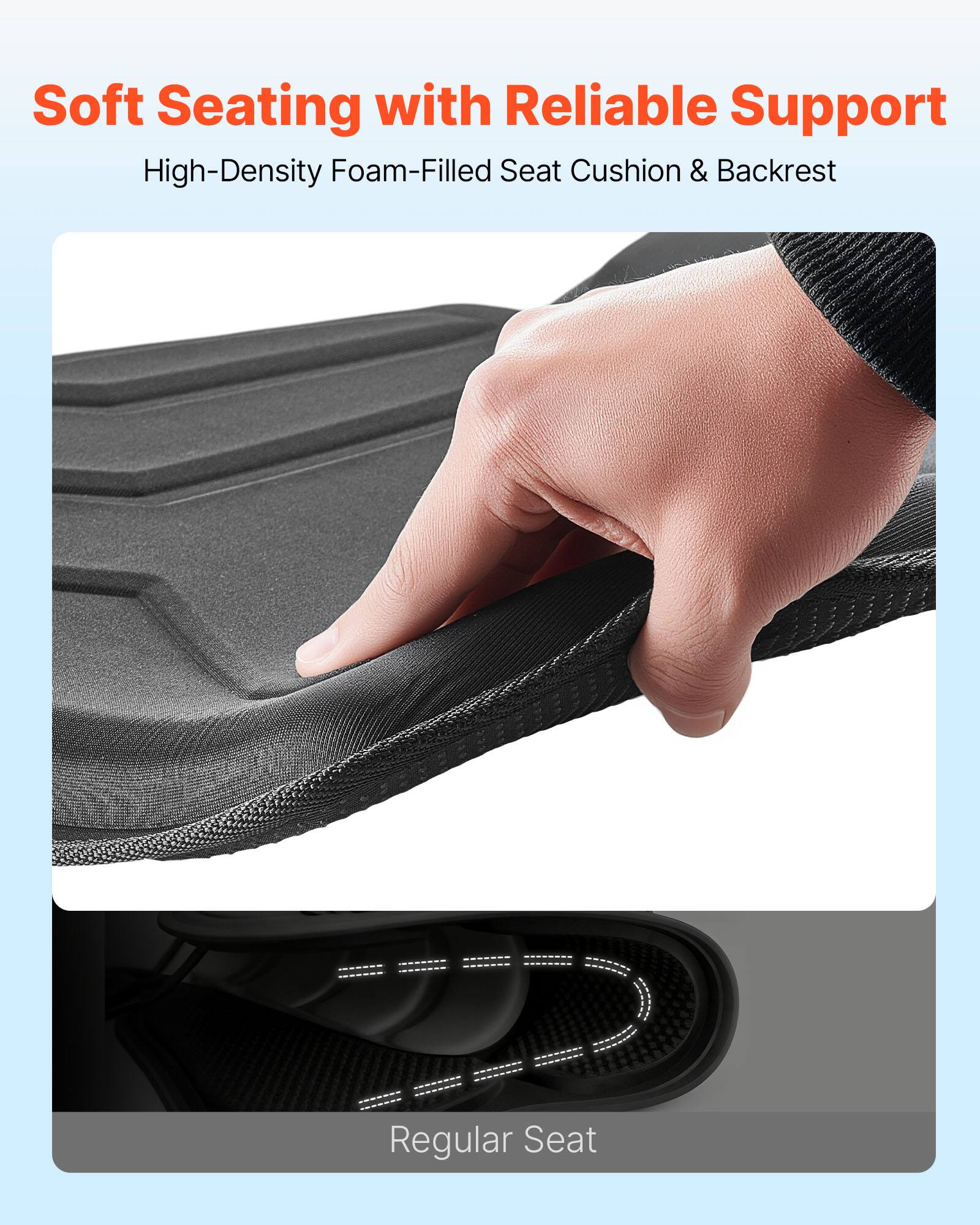 Soft Seating with Reliable Support  
High-Density Foam-Filled Seat Cushion & Backrest  
Regular Seat