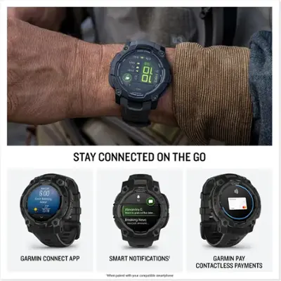 Garmin - Instinct  3 GPS Smartwatch 45 mm AMOLED - Black with Black Band