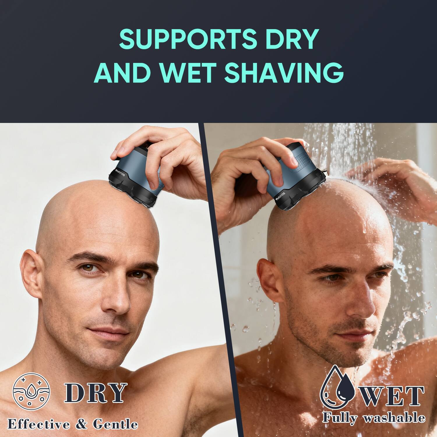 HATTEKER Head Shaver for Bald Men, 6D Floating Magnetic Rotary Razor ...