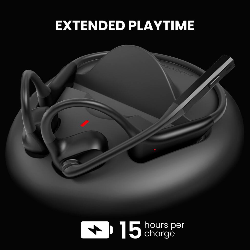 Alt View 2. avantalk - Lingo N21 - Open-Ear Bluetooth Headset with Noise Cancelling Mic & Charging Dock.