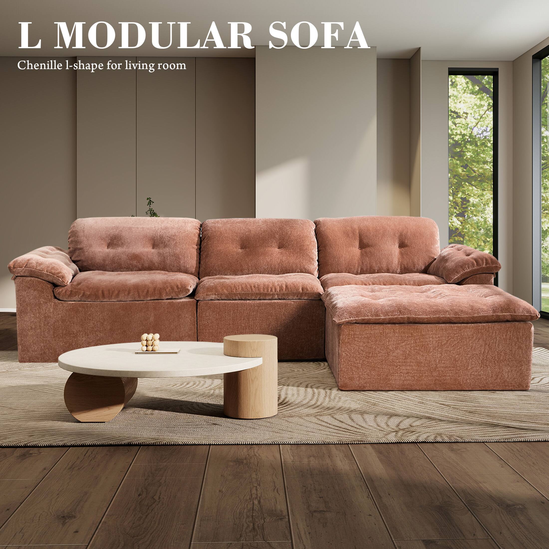 L MODULAR SOFA  
Chenille L-shape for living room