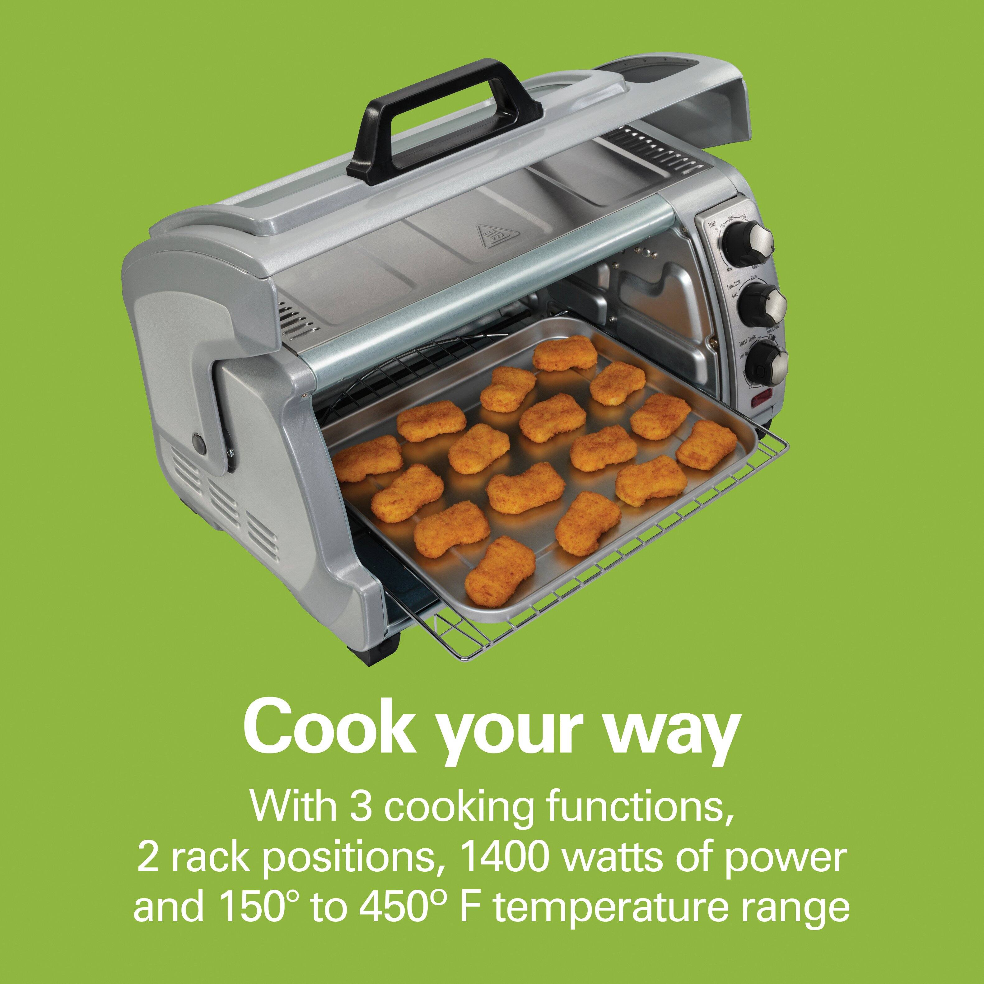 Cook your way  
With 3 cooking functions, 2 rack positions, 1400 watts of power, and 150° to 450° F temperature range