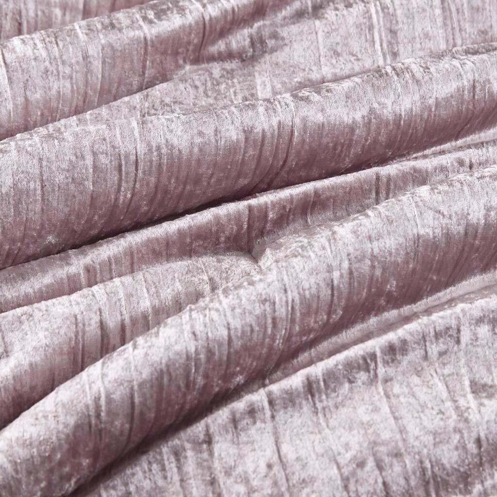 Alt View 5. Gracie Mills - Gracie Mills 5-Piece Solid Crinkle Velvet Comforter Set - Blush.