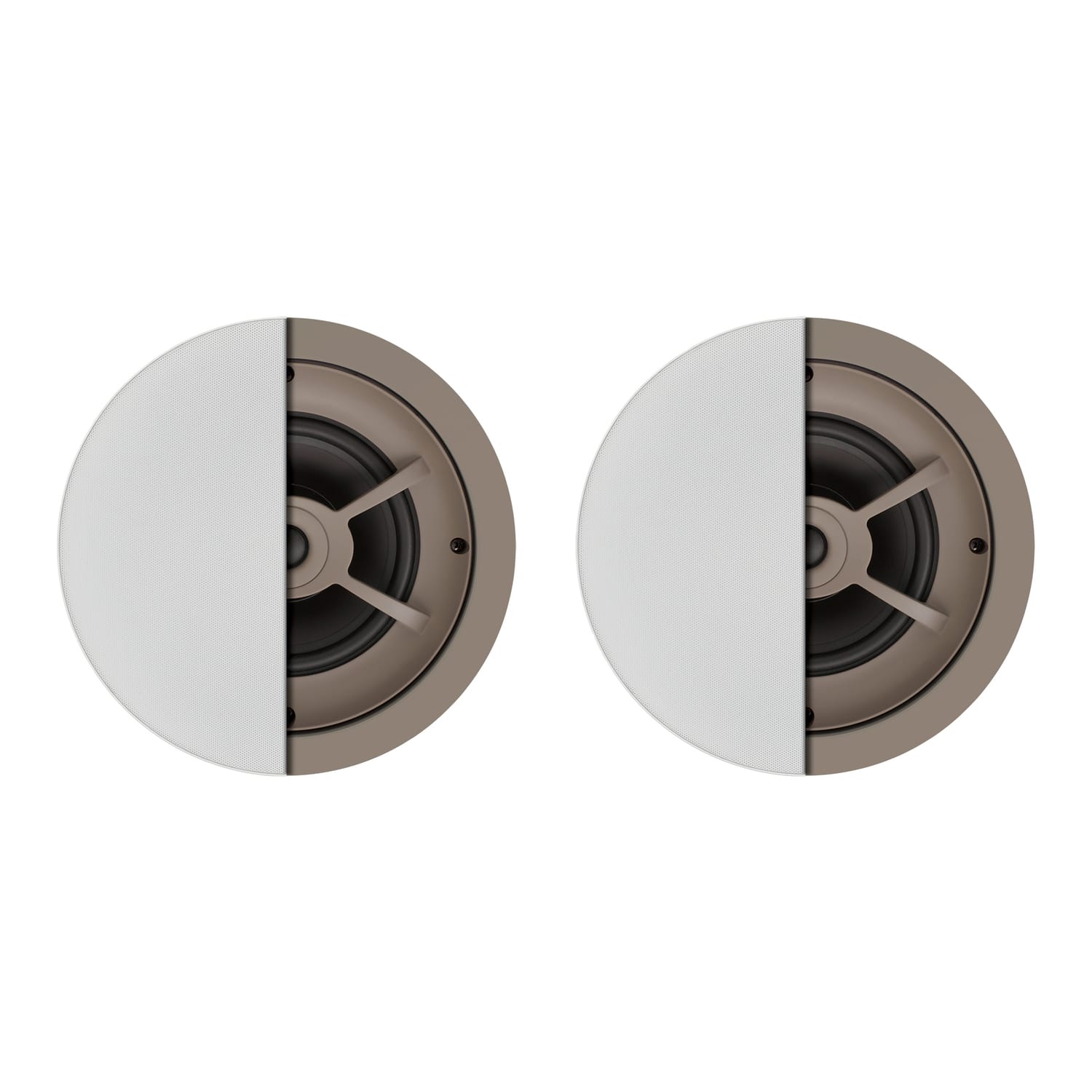Proficient Audio - 6.5" 75-Watt Protege C606 2-Way In-Ceiling Speaker Pair, Polypropylene Woofer, Soft-Dome Tweeter, 8 Ohms - White