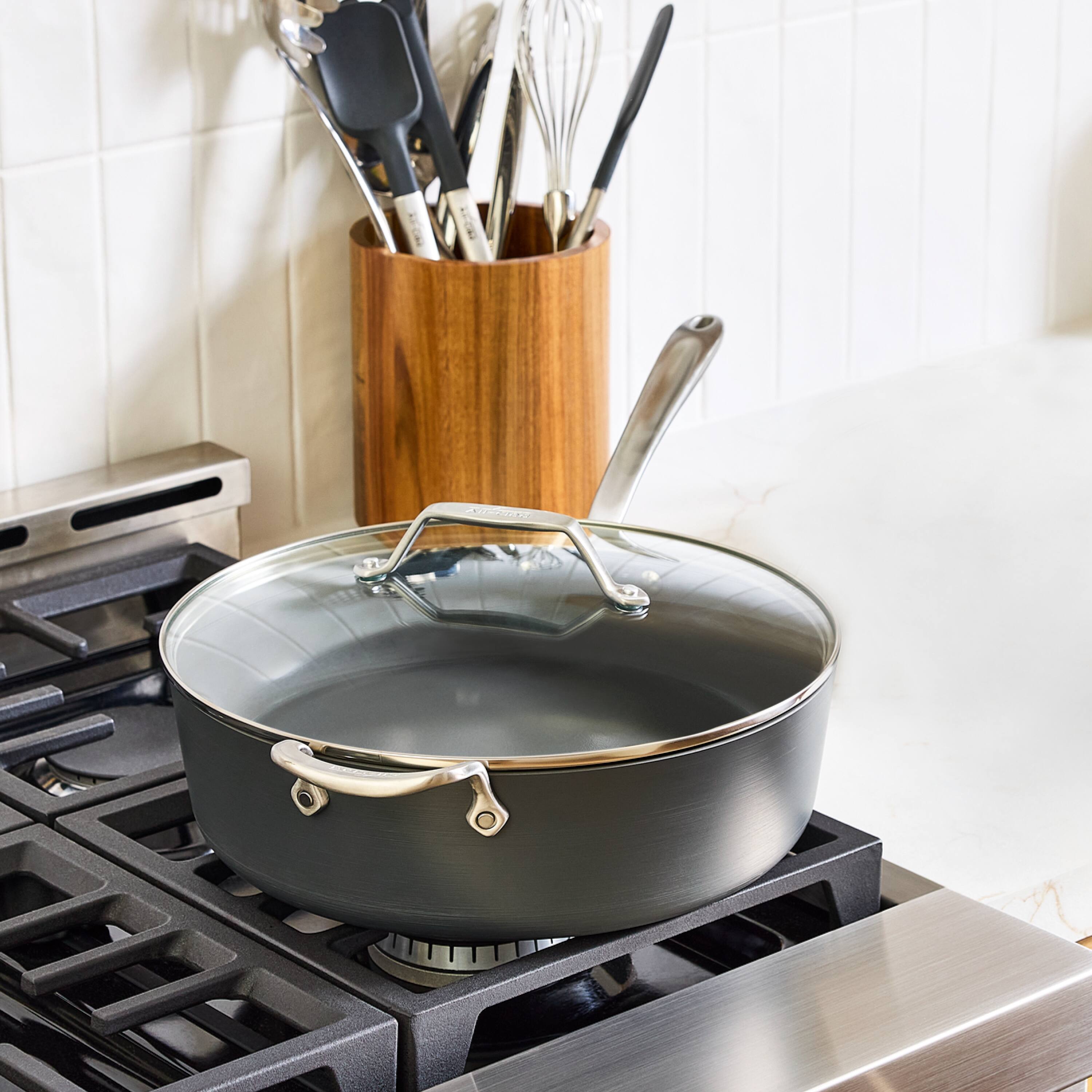 Alt View 2. All Clad - All-Clad 6qt HA1® Ceramic Nonstick Sauté Pan with Lid, Light Gray - Gray.