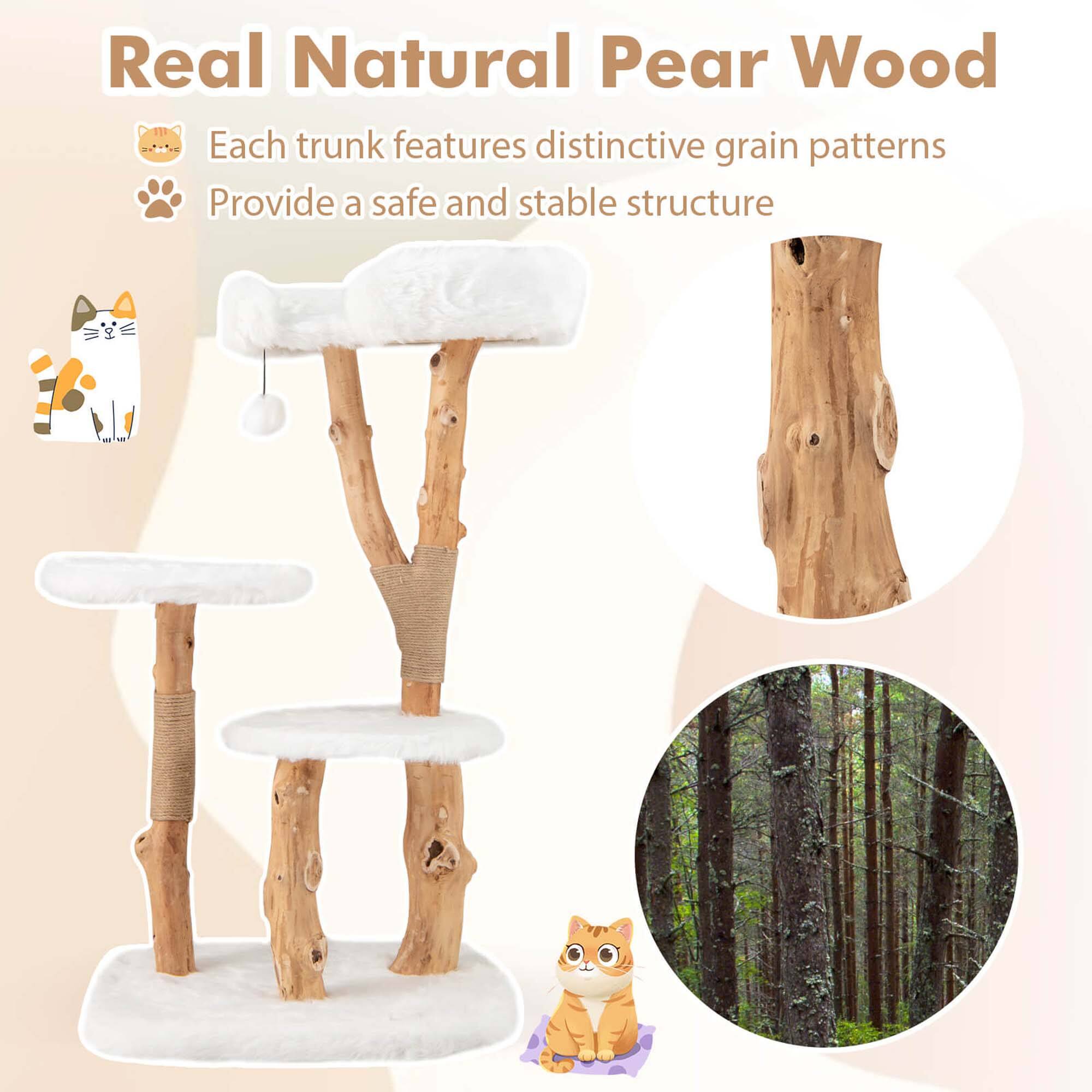 Real Natural Pear Wood  
Each trunk features distinctive grain patterns  
Provide a safe and stable structure