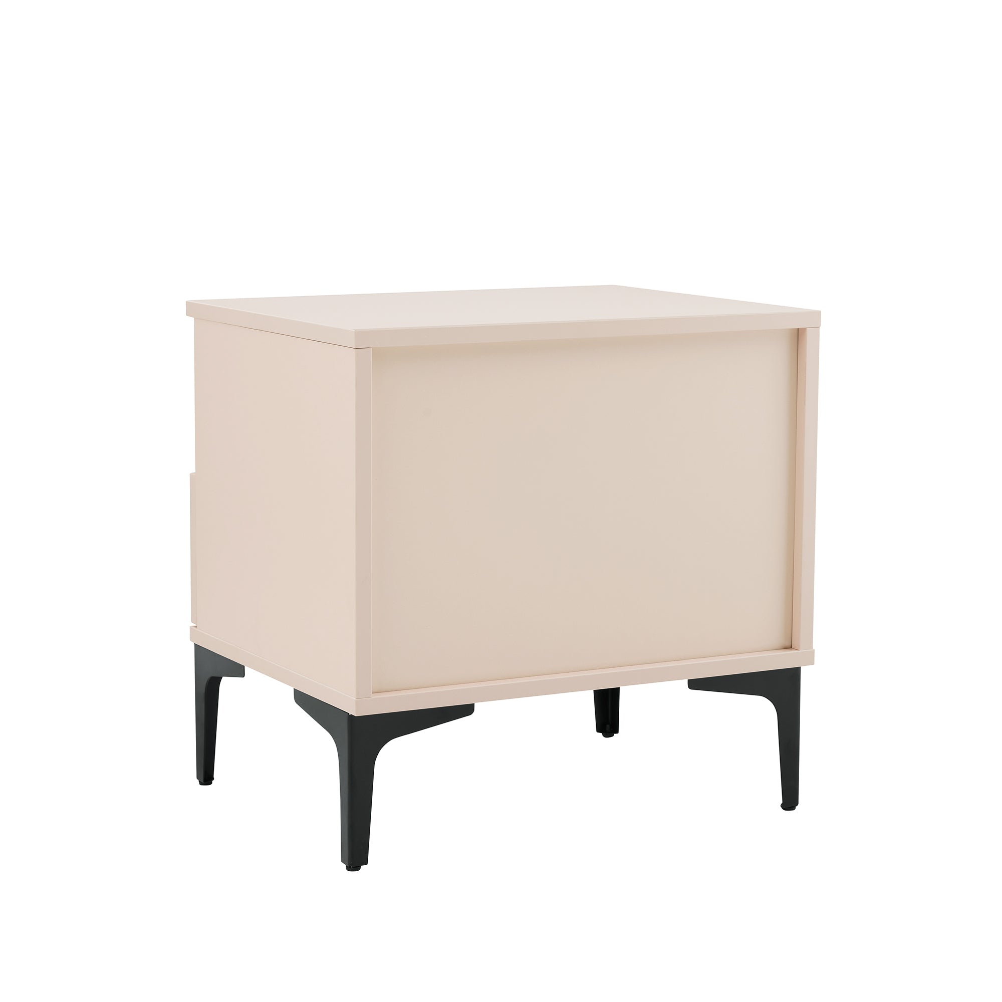 Alt View 4. Manhattan Comfort - Amara Modern 20" Nightstand - Set of 2 - Pale Rose and White.