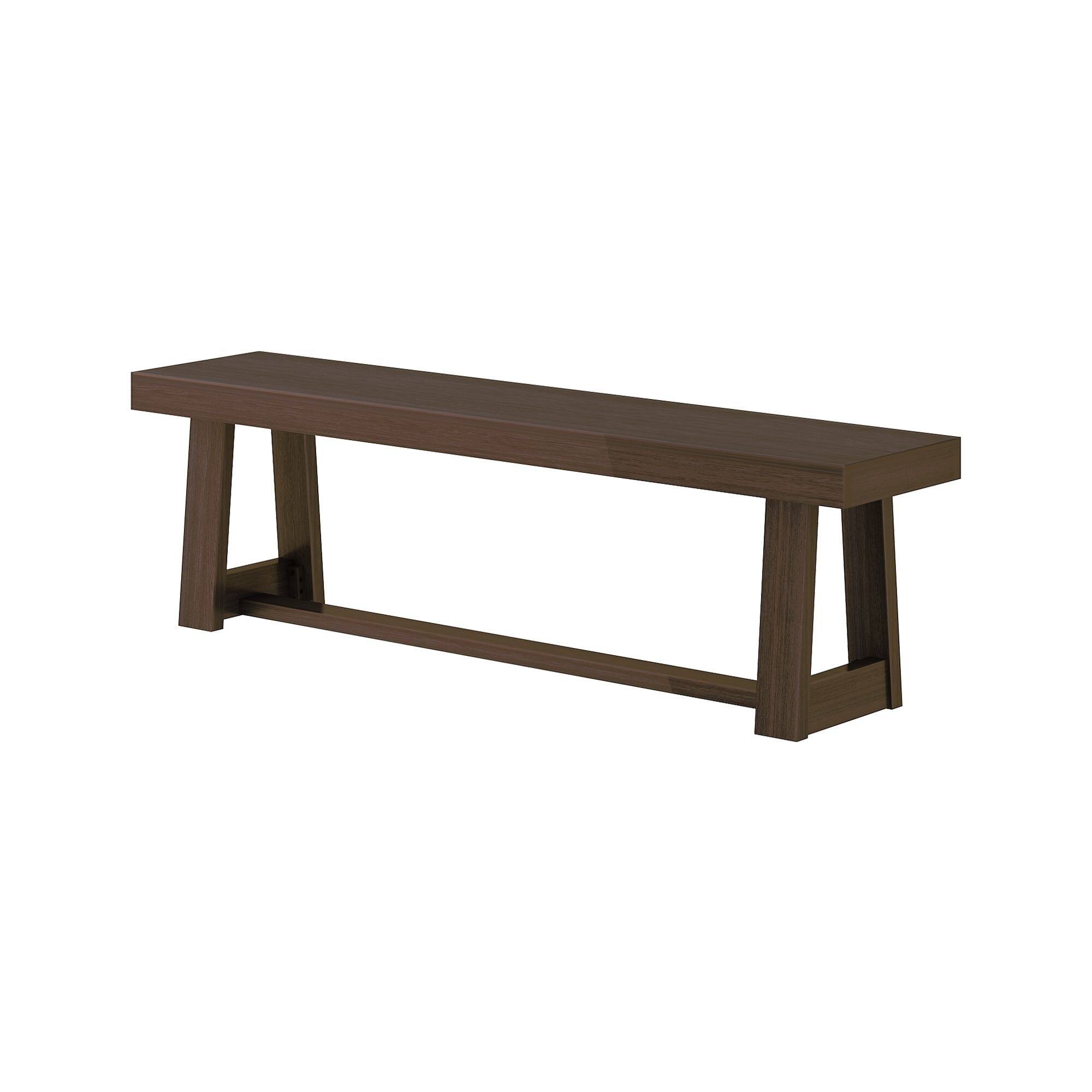 Alt View 2. Plank+Beam - Classic Dining Bench, Walnut Wirebrush - Walnut Wirebrush.