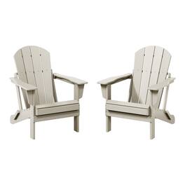 WestinTrends - Malibu Outdoor HDPE Folding Poly Adirondack Chairs (Set of 2) - Sand