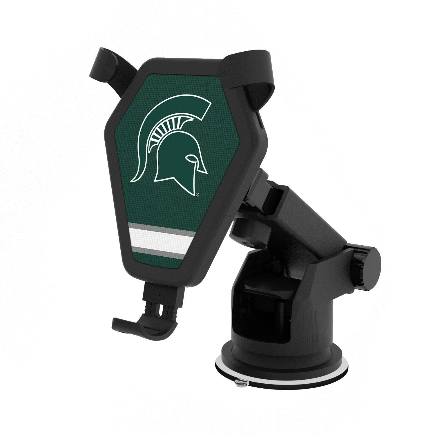 Front. Keyscaper - Michigan State Spartans Stripe Design Wireless Car Charger - Multicolor.