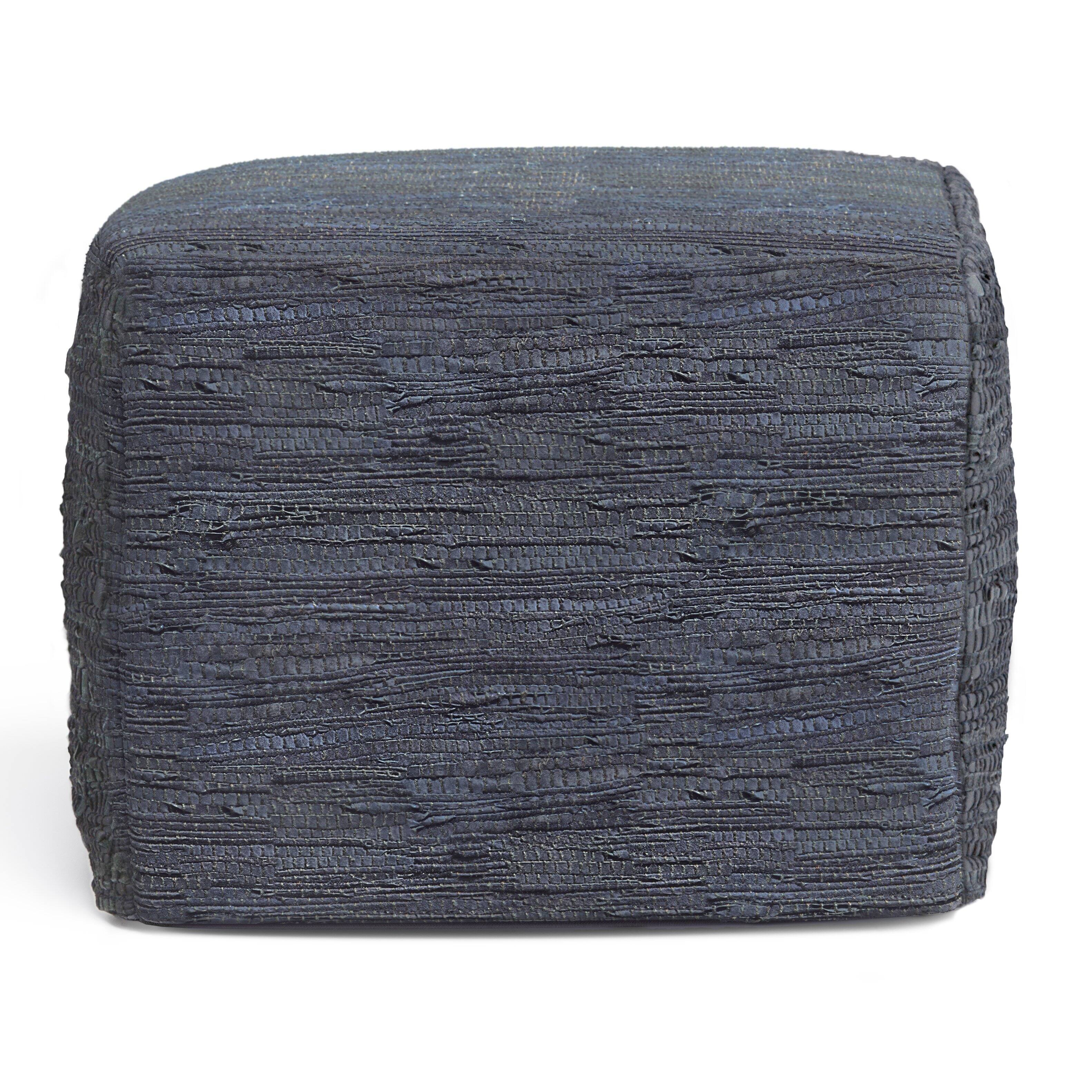 Alt View 11. Simpli Home - Fredrik Square Pouf - Dark Blue.