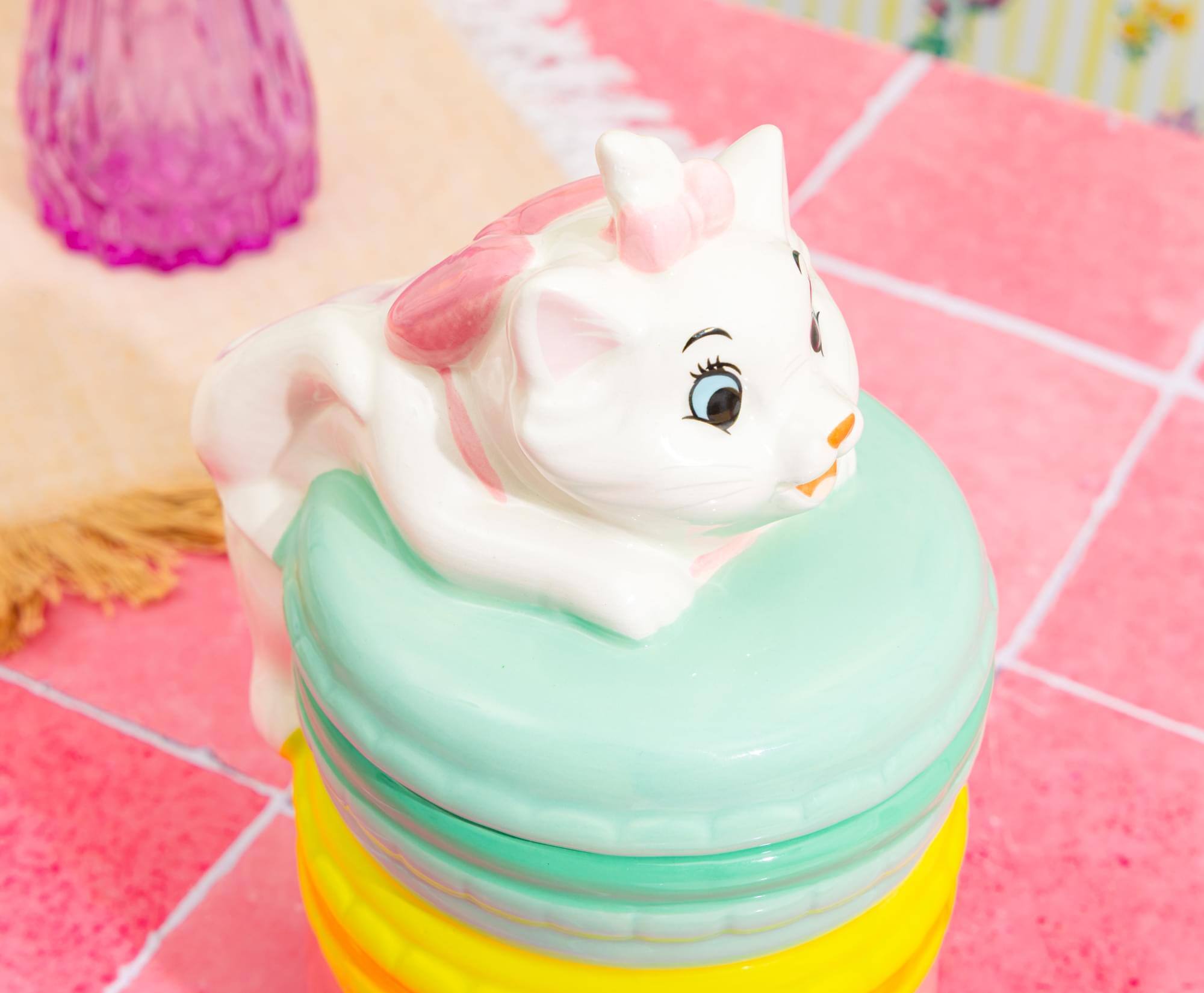 Alt View 4. Silver Buffalo - Disney The Aristocats Marie Macarons 6-Inch Sculpted Ceramic Snack Jar - Multi-Colored.
