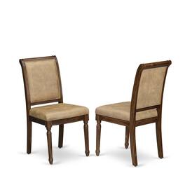 East West Furniture - Modern Dining Chairs Set of 2 - Brown