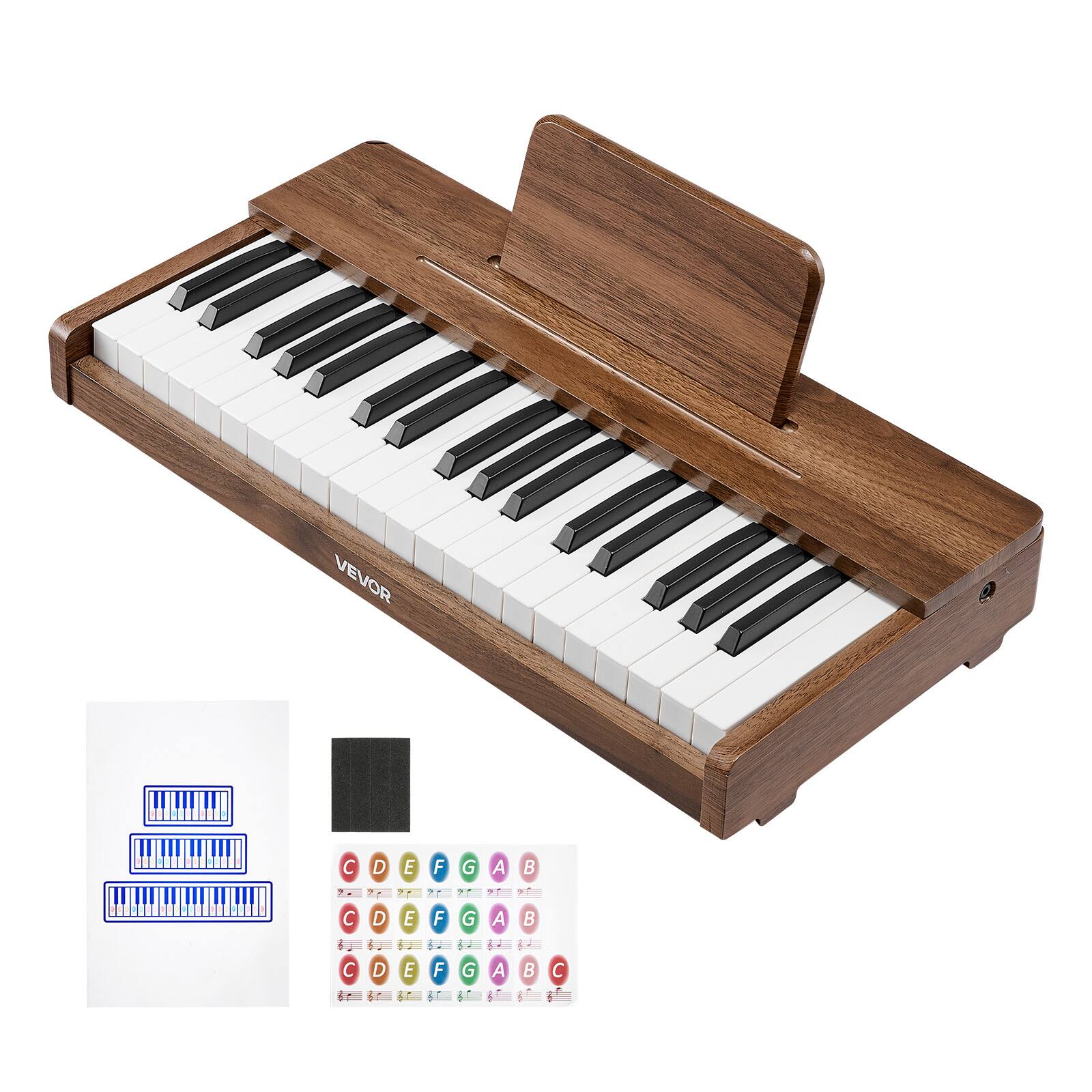 Alt View 5. VEVOR - Kids Piano Keyboard, 37 Keys Wooden Digital Piano for Kids, Mini Music Educational Instrument Toy with Realistic Sound - Walnut.